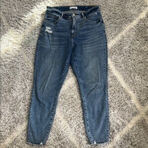LOFT Distressed Blue Skinny Jeans